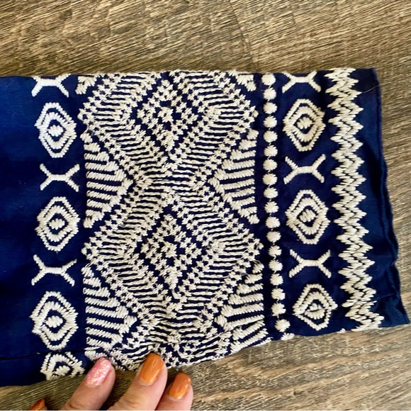 Johnny Was Blue Embroidered Kimono-style Open Front Cardigan - Picture 6 of 15